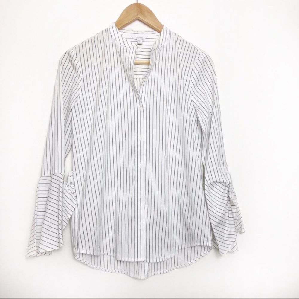 Calvin Klein | Striped Bell Sleeve Top
